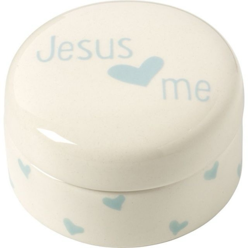 PRECIOUS MOMENTS Jesus Loves Me Boy Covered Box God Christian